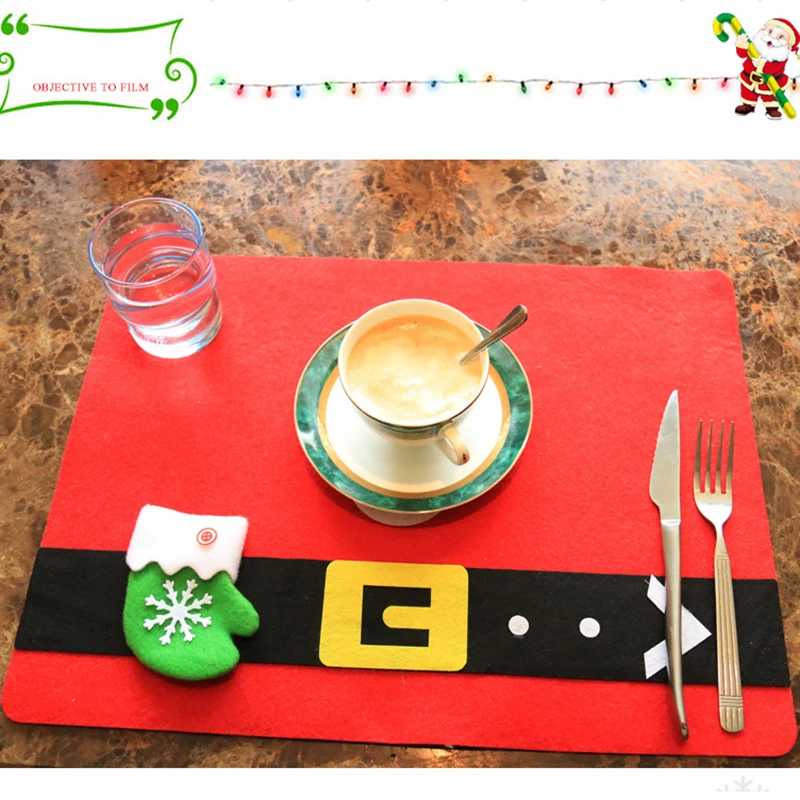 GENNISSY Cloth Christmas Deer Style Dining Table Mat Heat Insulation Non-Slip Placemats Bowl Tableware Pad Coaster | Дом и сад