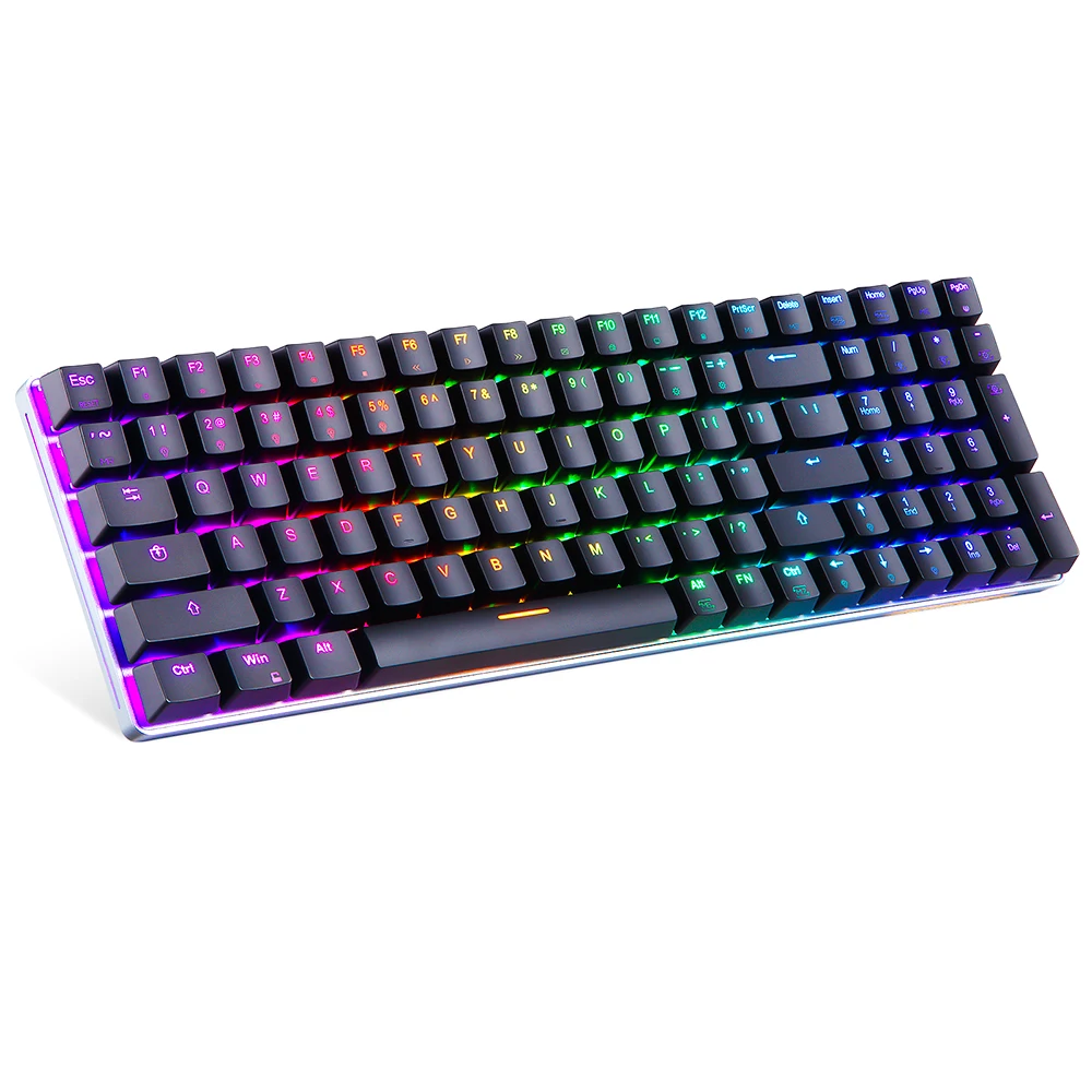 Motospeed K1 Mechanical Keyboard 100 Key Wireless Blue witch Gaming Keyboard For Computer Desktop  Gamer Russian Spanish