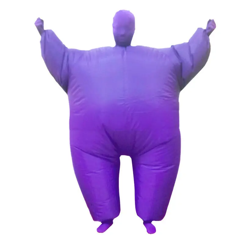 Purple Chub Костюм надувной полный тело костюмы Blow Up толстяк сумо косплей костюм карнавальный комбинезон Хэллоуин костюм для мужчин Взрослый - Цвет: Purple