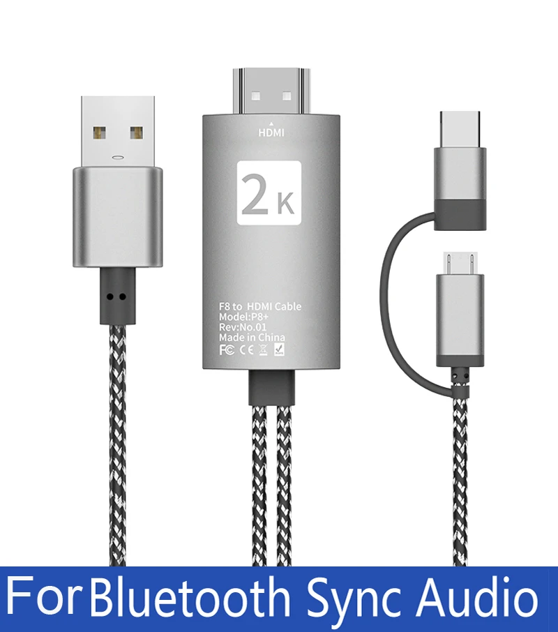 Кабель преобразователь с разъемами Micro USB и Type C поддержкой Bluetooth|Кабели HDMI| |