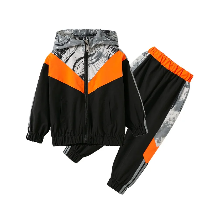 

Slim Zipper Spring Autumn Boys Clothing Suits Coat + Pants 2pcs/Set Kids Teenager Sportswear School Uniform Tracksuit High Quali