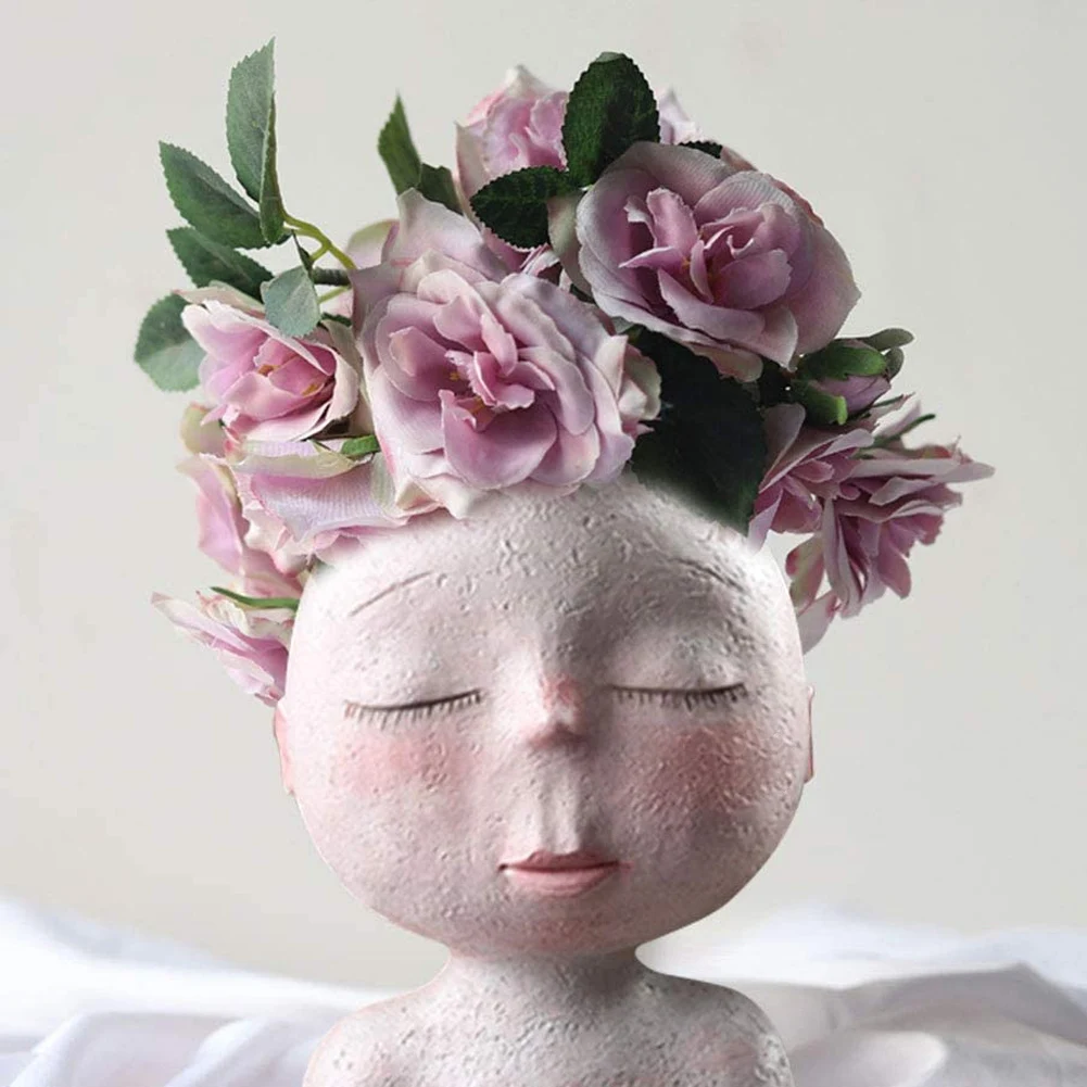 

Art Portrait Flower Pot Vase Sculpture Resin Human Face Family Flower Pot Handmade Garden Flower Arrangement Home Decors