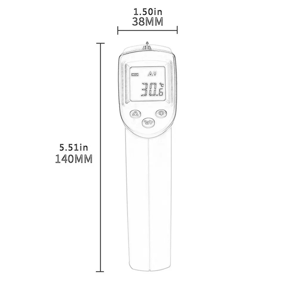 

GP-100 Non contact digital LCD infrared Forehead thermometer white Display Office/Metro/Home termometro infrarojo digital