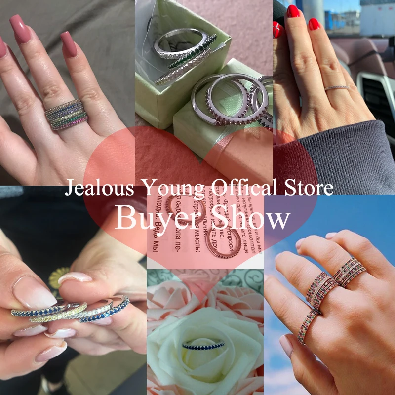 New Fashion Multicolor Zirconia Party Women Engagement Ring With Silver Color Crystal Wedding Rings For Lady Jewelry Gift