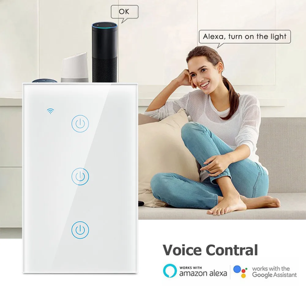 Alexa Smart Switch US/Brazil Standard Tuya Control Works With Google Home Voice WiFi Life Touch Switches | Обустройство дома