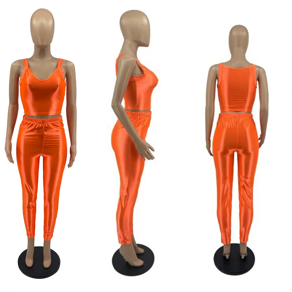 

Women Workout Joggers Tracksuit Fitness Solid Sleeveless Tank Tops Bikers Legging Sweatpants Suit Outfit Sportwear Two Piece Set