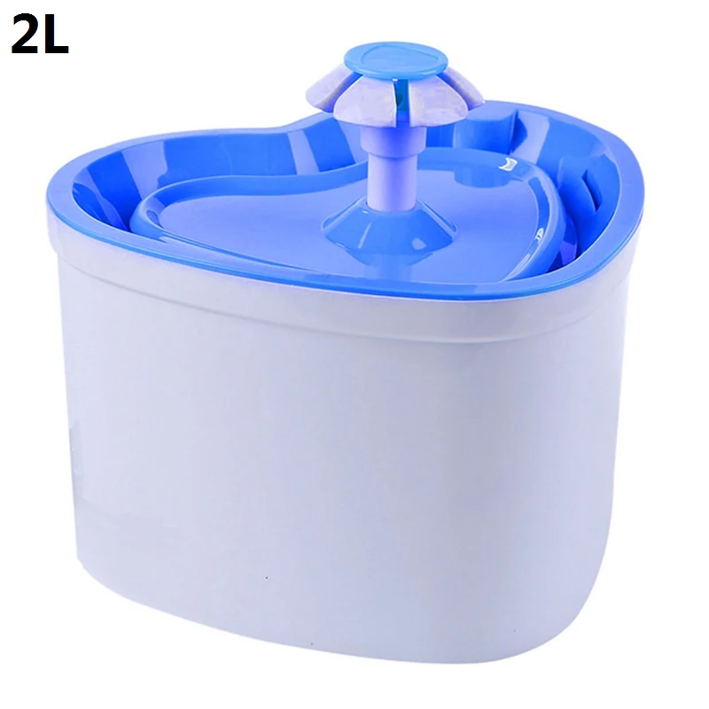 Heart Blue 2L 1,6/2L автоматические фонтаны для питья домашних животных, бесшумный дозатор для воды для кошек и собак, Электрический питательный фонтан для домашних животных, миска для собак - Цвет: Heart Blue 2L