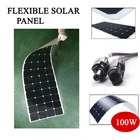 Комплект гибкой солнечной панели Sunpower 12 В, 100 Вт, 200 Вт, импортированная из США ячейка для зарядного устройства аккумулятора, для кемпинга, RV, лодки, домашней системы
