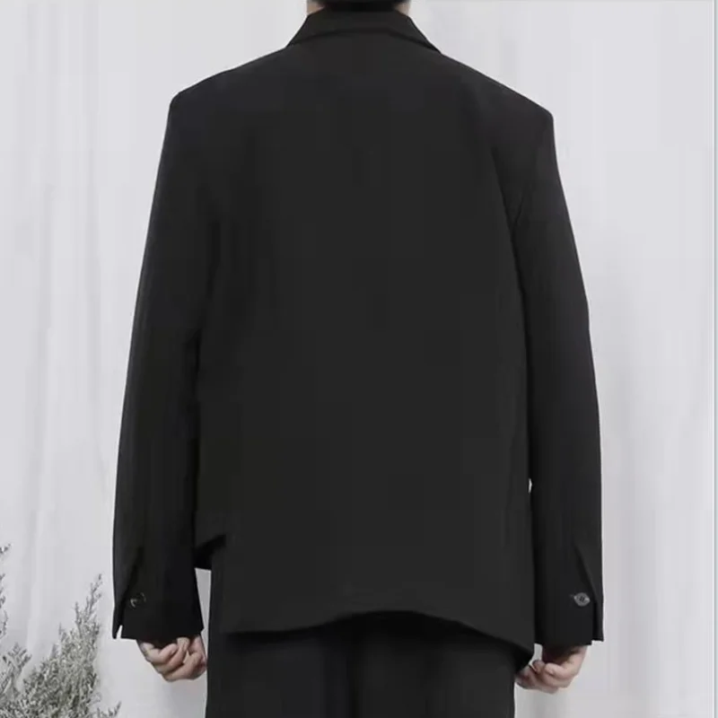 Мужской костюм большого размера куртка Yamamoto wind асимметричный подол двубортный