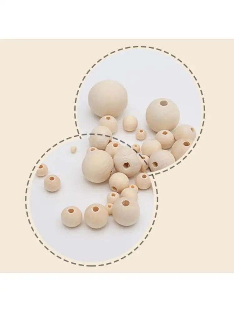 

4/6/10/14/18/22/25/30/35/40mm Log Color Wooden Beads for DIY Jewelry Making Part Y4UD