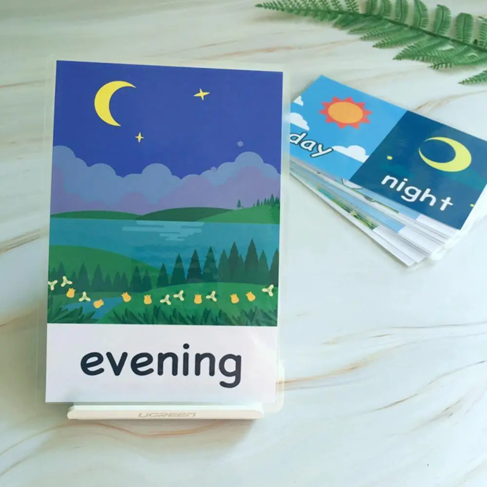 

Монтессори детские английские Обучающие сезонные карточки, Мультяшные флеш-карты для детей, Ранняя развивающая игрушка, игра с памятью для ...