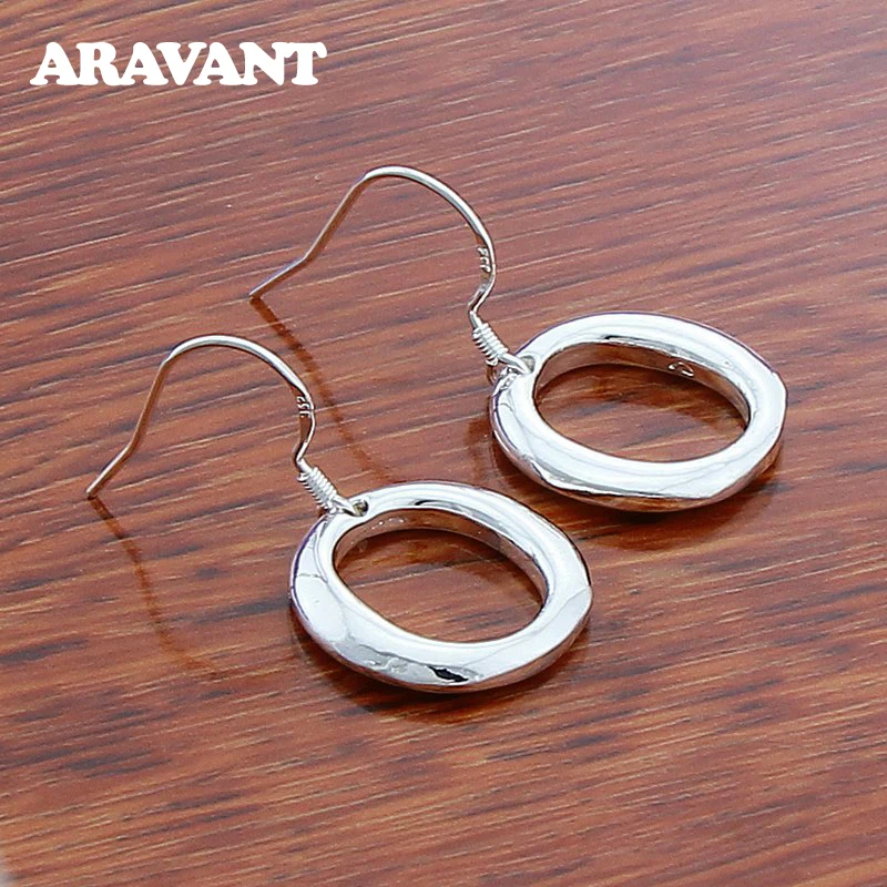 

925 Silver Earring Round Drop Earrings For Women Silver Jewelry