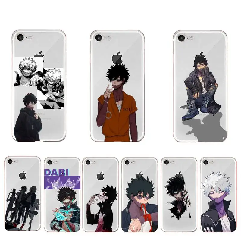 

dabi boku no hero academia Phone Case For iPhone X XS MAX 6 6s 7 7plus 8 8Plus 5 5S SE 2020 XR 11 12pro max Clear Coque