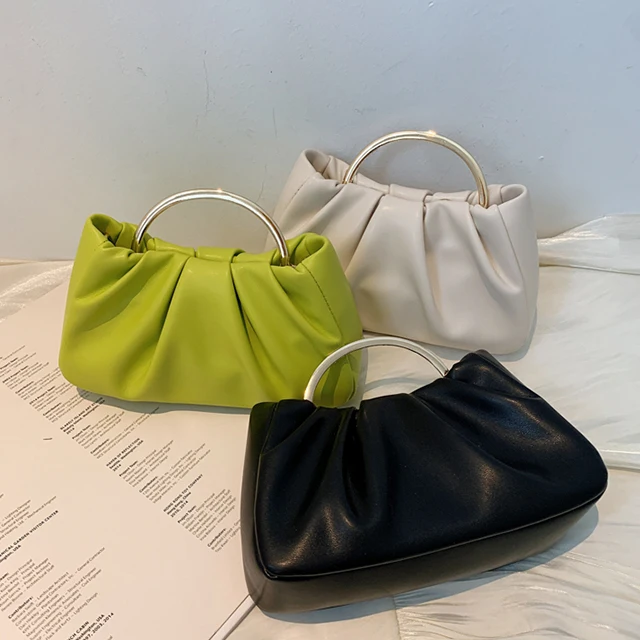 

High-quality Soft Leather Women's Designer Armpit Bag Senior Pleated Women bag 2021 New Fashion Ladies Mini Handbag / DSFC0162