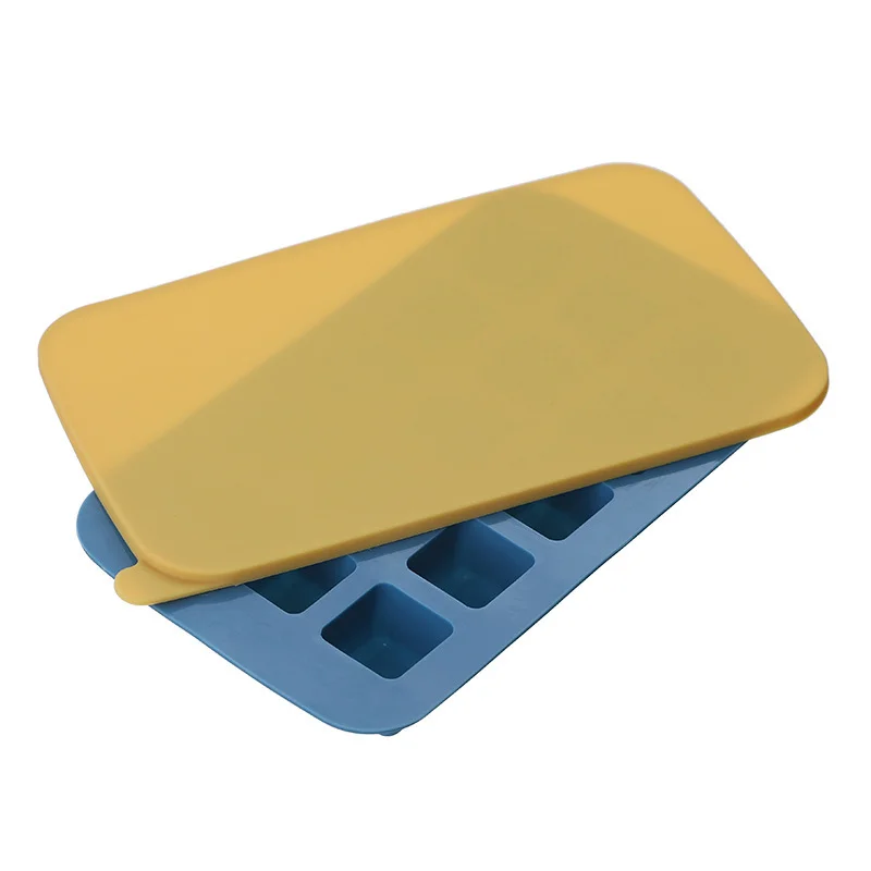 

15 Ice Cube Tray Food Grade Silicone Ice Cube Maker Mold With Lid For Ice Cream Chocolate Party Whiskey Cocktail Drink Gadgets