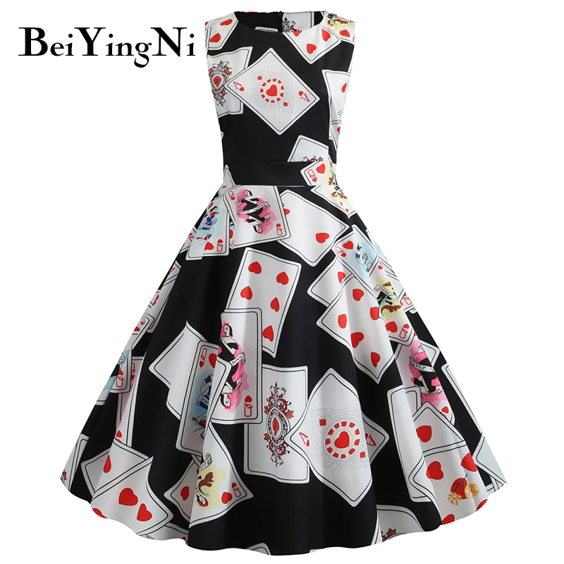 Beiyingni платье для Для женщин Slim Fit Повседневные принты Открытое без рукавов
