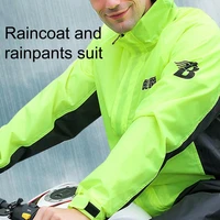 1set men women waterproof poncho raincoat rain pants suit for riding fashion portable unisex moisture proof warm rain jacket