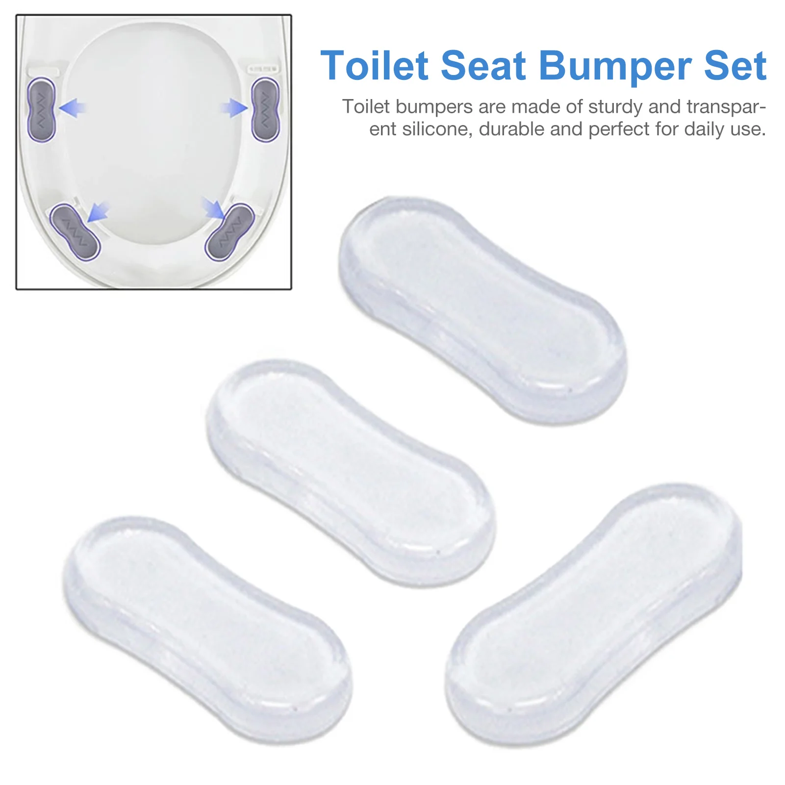 

Toilet Seat Bumpers Anti-collision Cushion with Strong Adhesive for Bidet Attachment