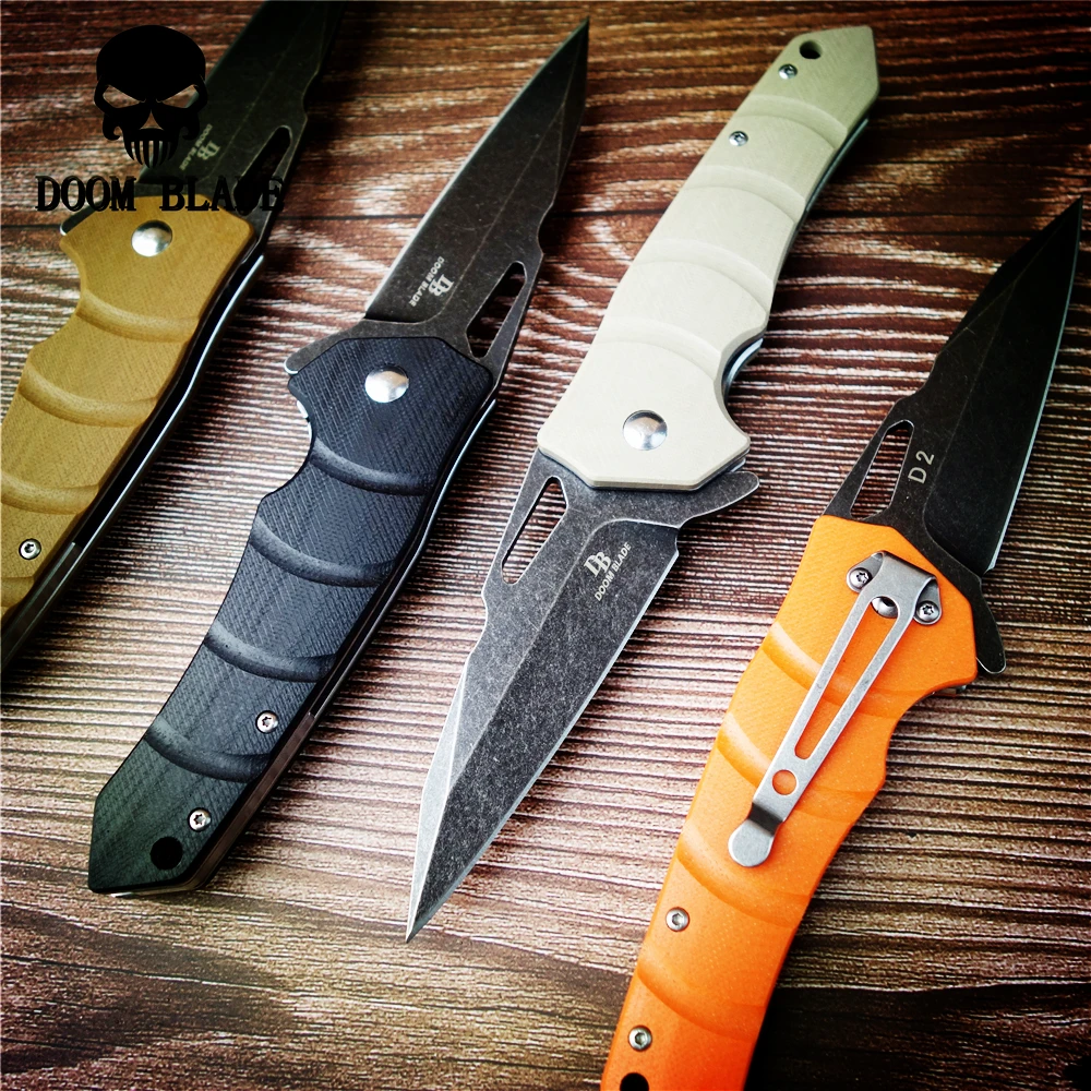 Складной нож из нержавеющей стали толщиной 203 мм высококачественный охотничий D2