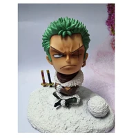 new one piece action figure snowman zoro scene model toys ornament cartoon anime figurines collection for fans toy gift 15cm
