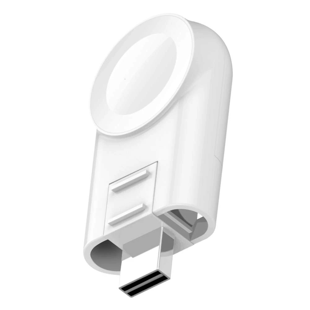 White USB магнитное беспроводное портативное зарядное устройство для Apple Watch iWatch серии 5 4 3 2 1 путешествия USB Регулируемая зарядная док-станция зарядное устройство - Цвет: White