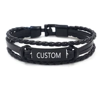 personalized bracelet for men women multilayer leather custom bracelet braided trendy jewelry 2021 wrap bracelet free shipping