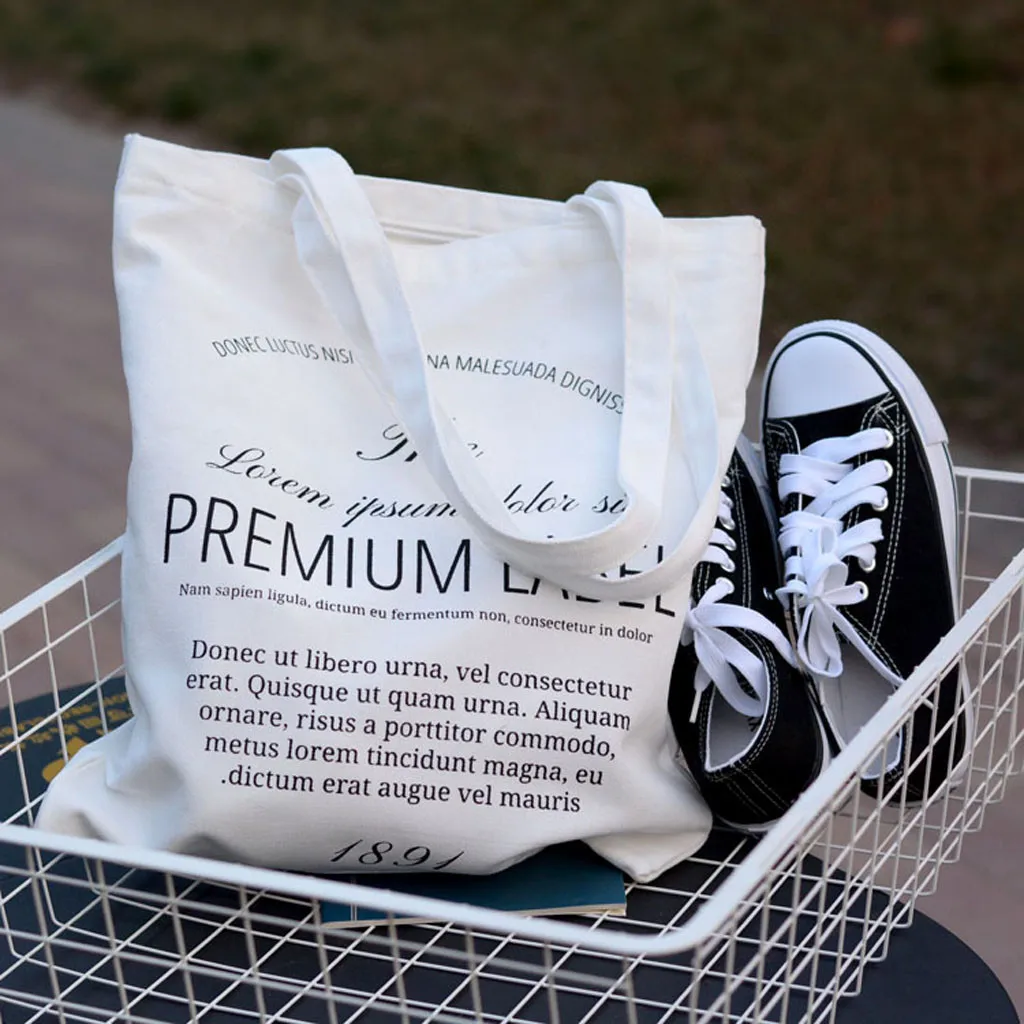 Сумка женская холщовая с надписью модный мессенджер на плечо вместительный тоут