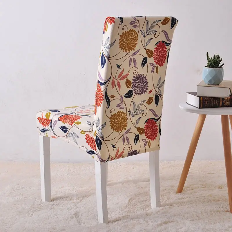 Чехлы на кресла стрейч с цветочным принтом для столовой диванным чехлом