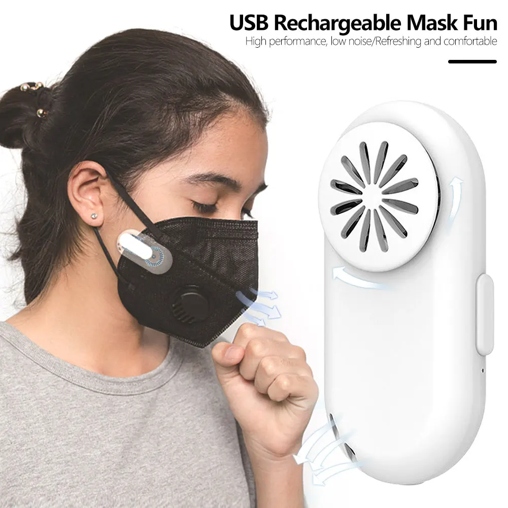Portable USB Rechargeable Mini Mask Fan Facial Clip-on Ventilation Air Purifier for Outdoor Sports | Спорт и развлечения