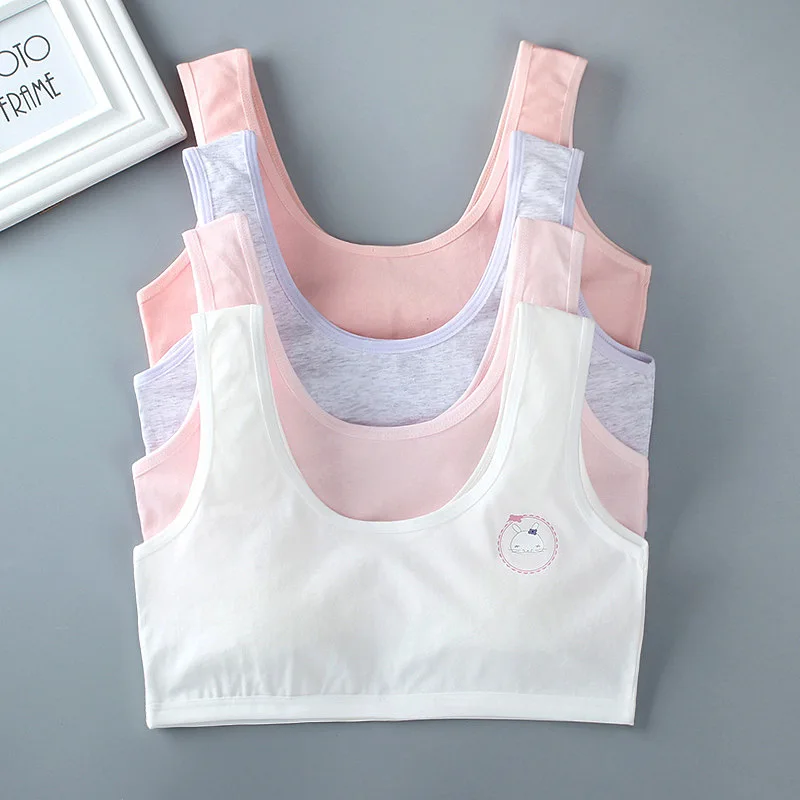 

New Girls Training Bra Cotton Teenager Underwear Breathable Push Up Bras Girls Adolescente Sports Bra Tops for Teens 8-16 Years