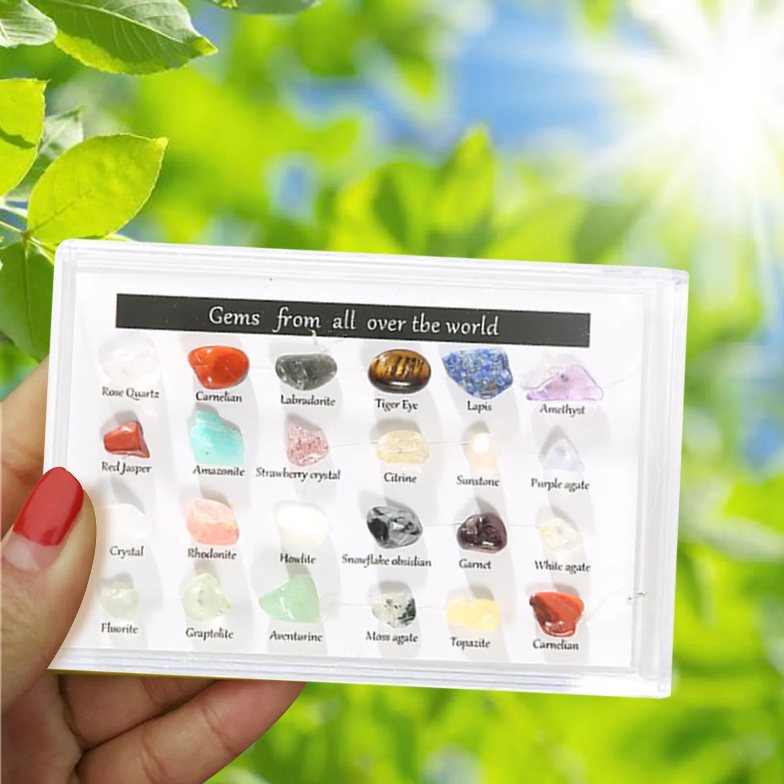 24pcs Natural Crystal Gemstone Original Stone Storage Gift Box Agate Christmas Countdown | Игрушки и хобби
