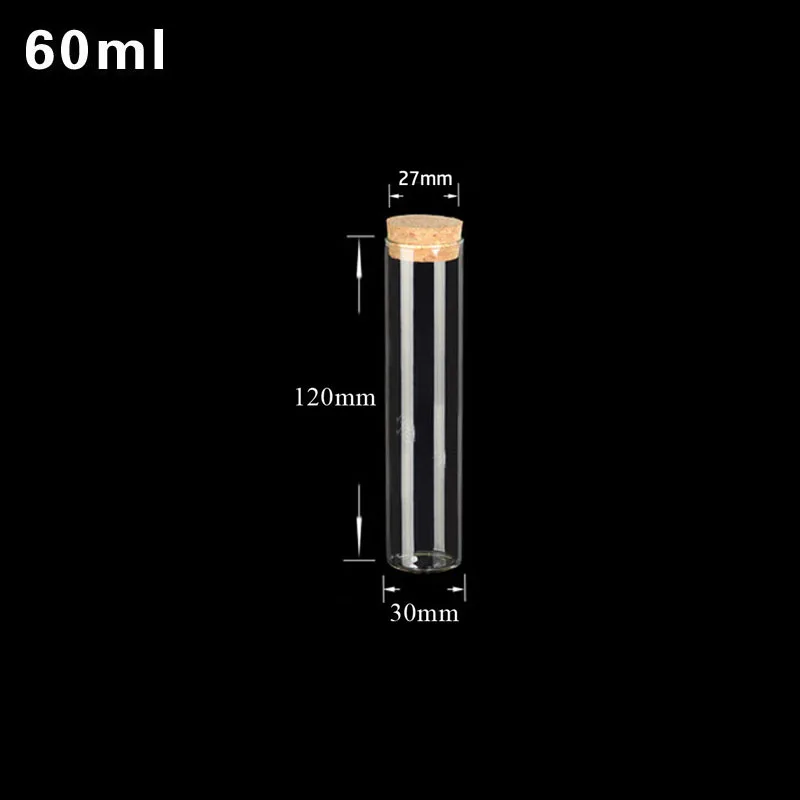 

30pcs/15ml/20ml/25ml/30ml/40ml/50ml/60ml Mini Bottle with Cork Stopper Cosmetic Spice Glass Bottle Container DIY Small Test Tube