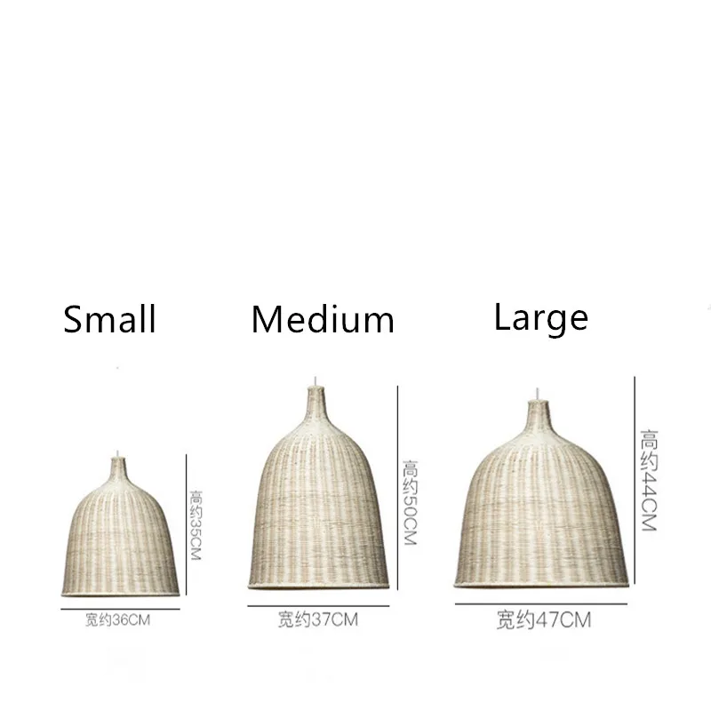 

Hand-woven Hanging Bell Pendant Lamp Southeast Asia Vintage Bamboo Pendant Lights for Dinning Room Home Decor Rattan Fixtures
