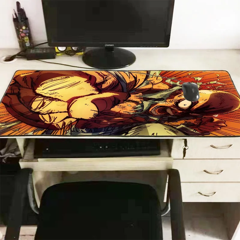 XGZ One Punch Man аниме большой размер игровой коврик для мыши резиновый ПК компьютер