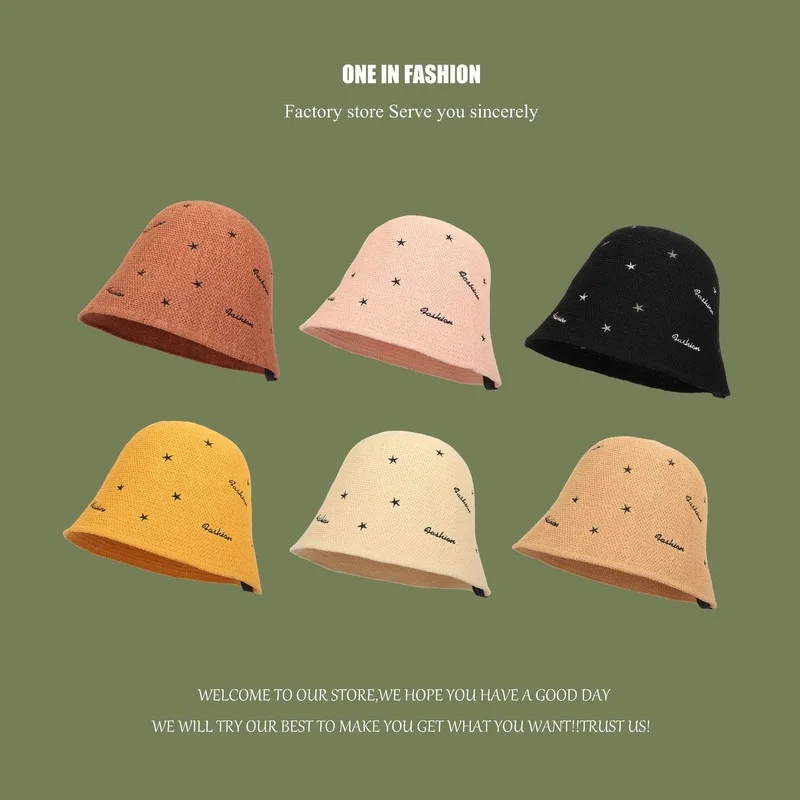 

Hat Female Japanese Hollow Thin Section Breathable Fisherman Hat Spring and Summer New Style Korean Casual Face Small