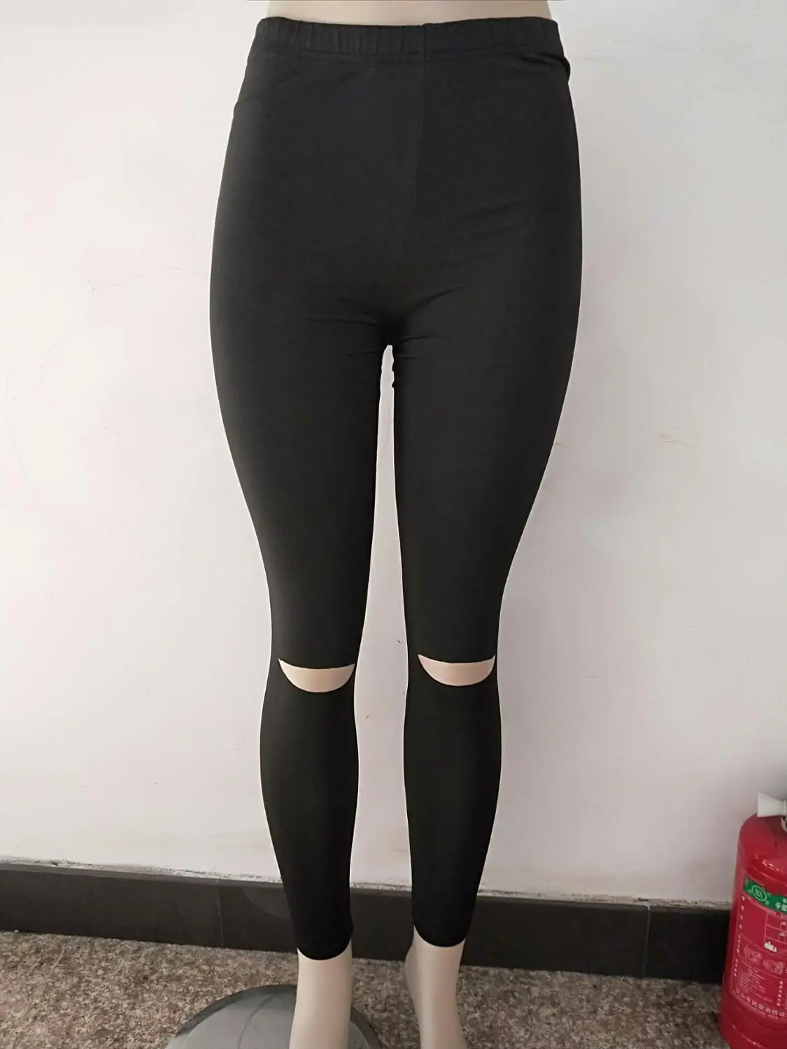 Womens Knee Ripped Hole Pencil Pants Slim Skinny Thin Stretch Woven Leggings Trousers Women Jeggings Womens Knee Ripped Hole Pencil Pants Slim Skinny Thin Stretch Woven Leggings Trousers Women Jeggings