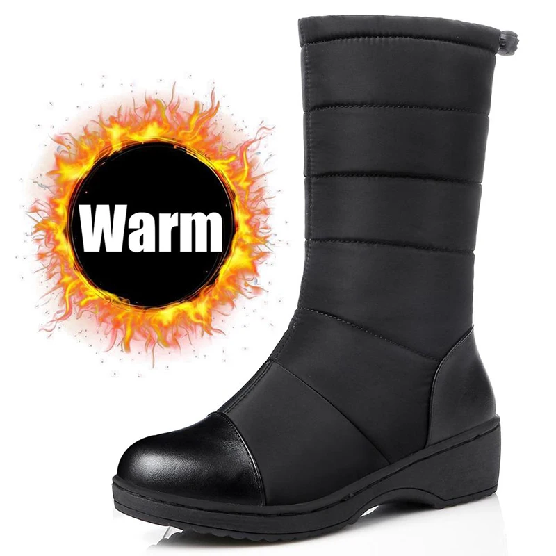 Зимние сапоги Женская зимняя водонепроницаемая теплая женская обувь Сапоги до