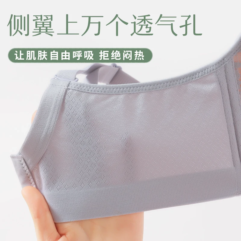 

[Clearance] Women's Underwear without Steel Ring Sexy Lace Bra Big Chest Small Push up Anti-SAG Bra Summer Thin