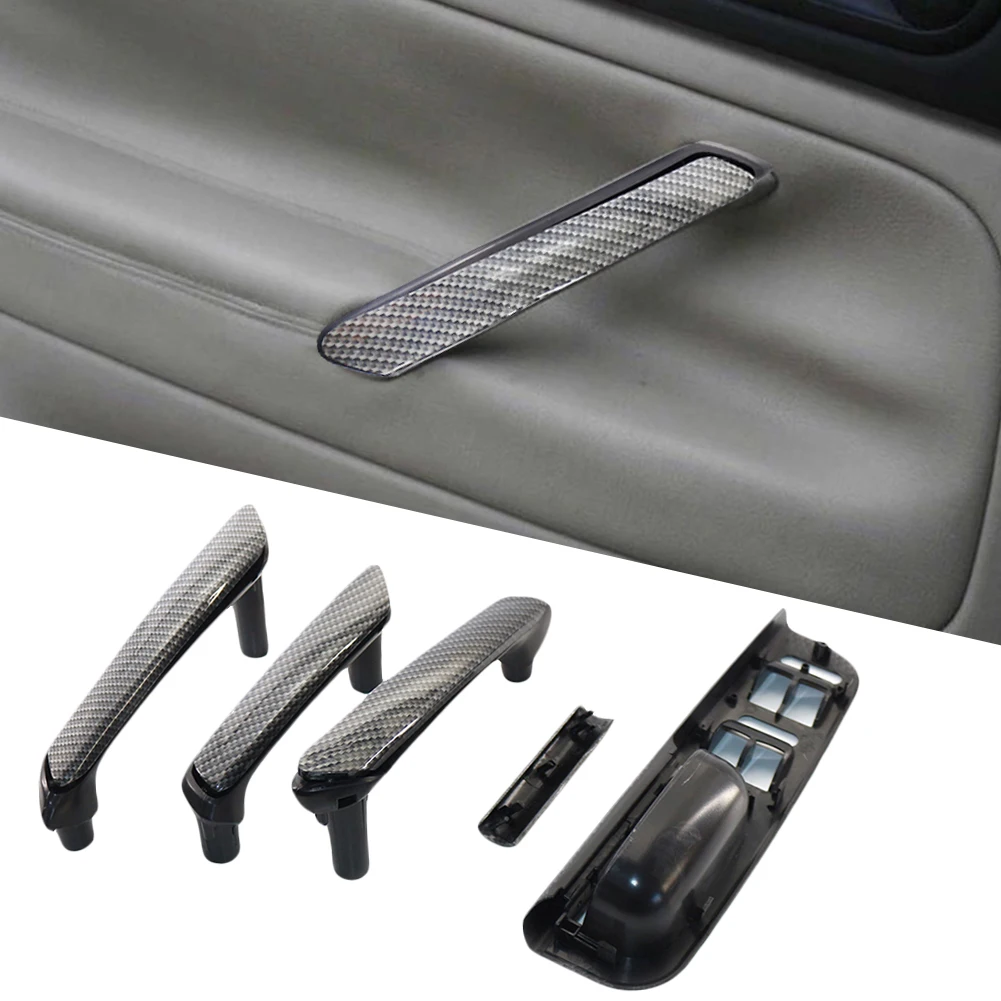 

Комплект ручек LHD из углеродного волокна для внутренней двери, с окошком, переключателем, панелью, ободком, внутренние детали автомобиля для...
