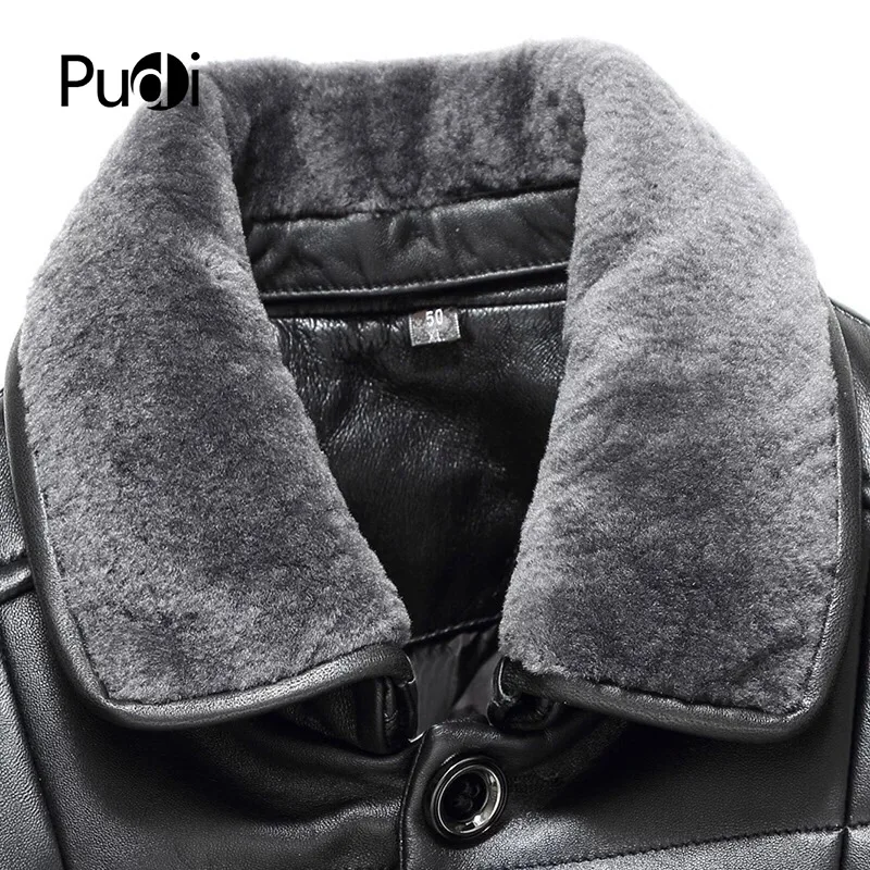 PUDI MT822 мужское зимнее пальто Новые модные куртки из овечьей кожи пуховые куртки с овечьим меховым воротником Осенняя Повседневная Верхняя одежда