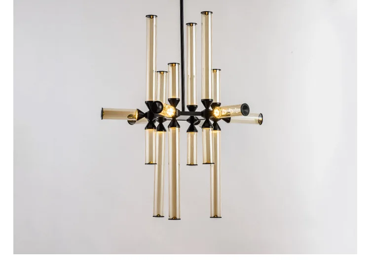 

vintage stone color cord light 3 black iron pipe modern led chandelier nordic decoration home lamparas de techo luzes de teto