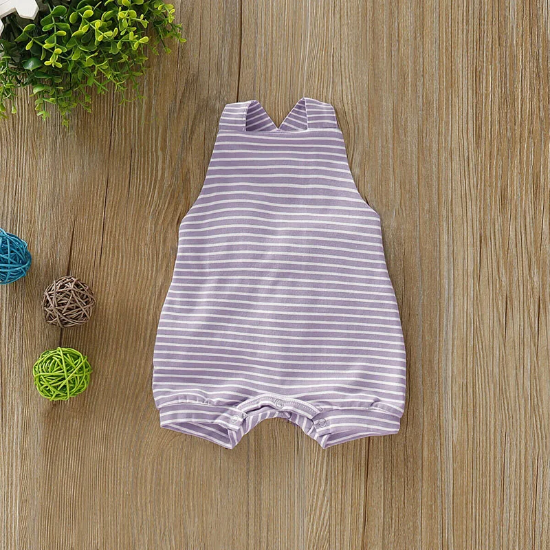 

Newborn Baby Boy Girl Rompers Striped Sleeveless Overalls Baby Jumpsuit Summer Baby Costumes Clothes