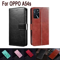for oppo a54s case flip wallet leather stand magnetic card phone protectiv book for oppo cph2273 a54 s a 54s cover etui