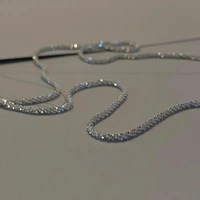 new fashion sparkling silver color necklaces shiny short clavicle chain choker for women men 2022 elegant wedding jewelry gift