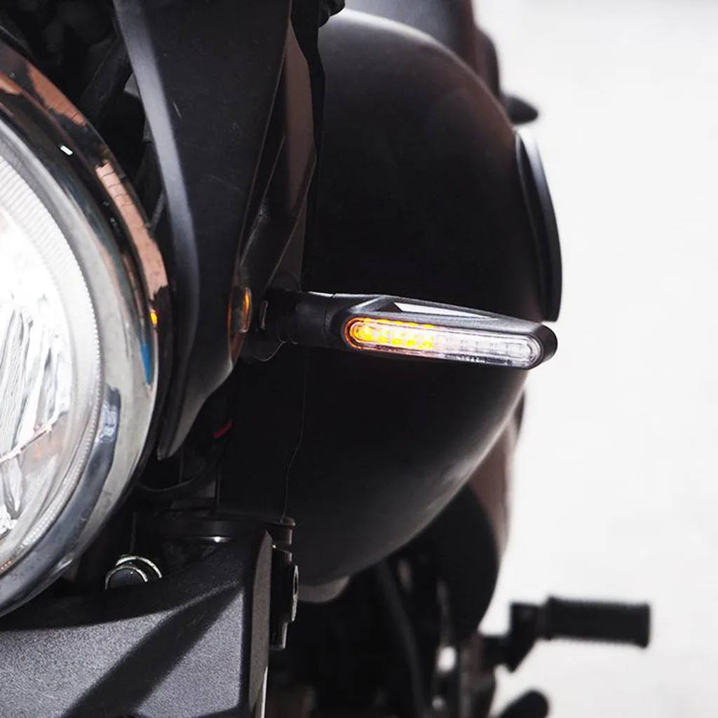 

2pcs Motorcycle Motorbike Sequential Flowing LED Turn Signal Light Amber