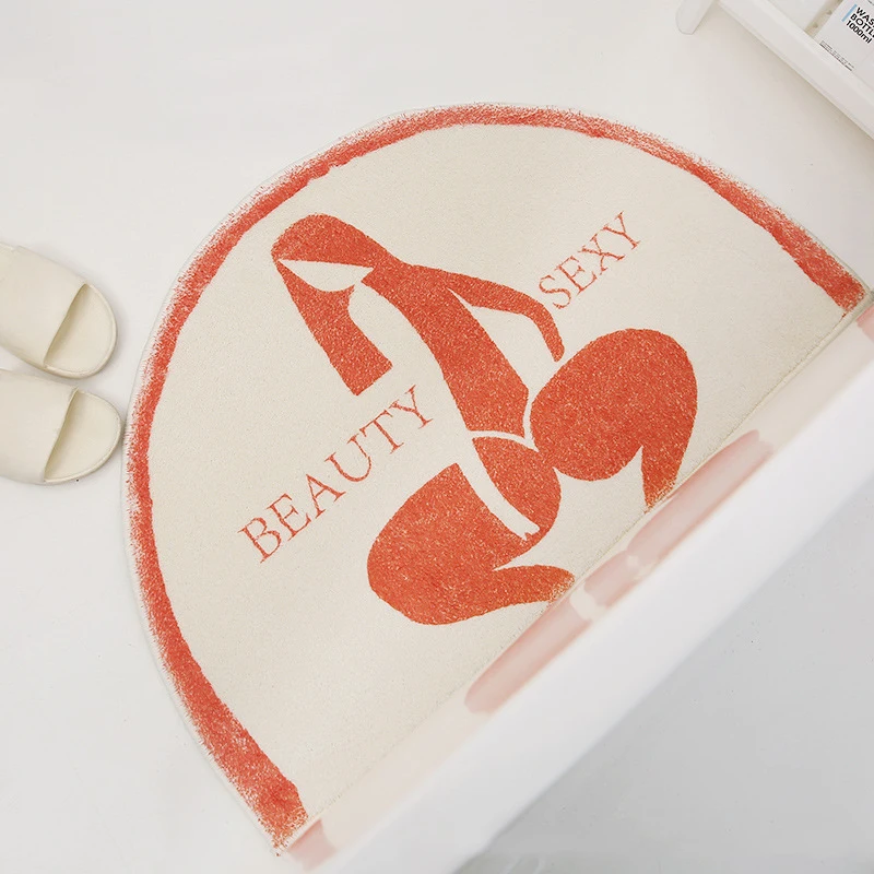 

Bedroom Bed Side Body Pattern Mat Soft Rug Carpet Area Floor Pad Entrance Doormat Nordic French Aesthetic Home Decor