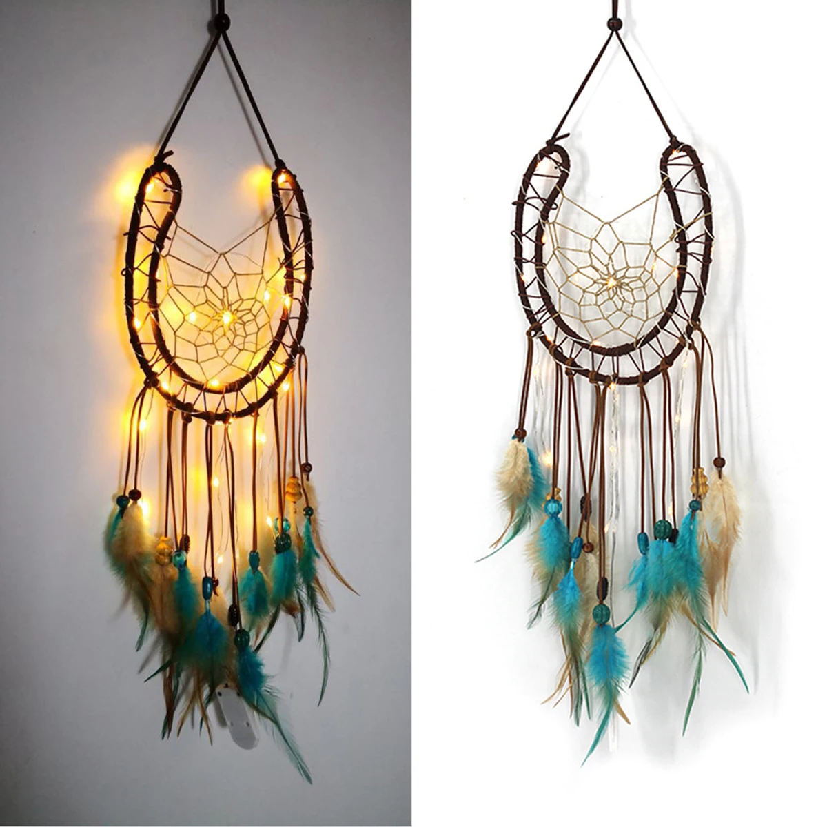 Плетеная сетка в индийском стиле сказочное подвесное перо декор поставляется с