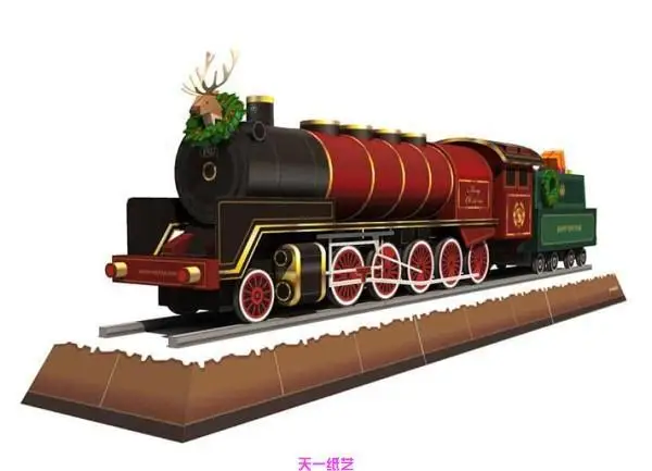 Рождественский поезд 3D бумажная модель для творчества образовательные ученики