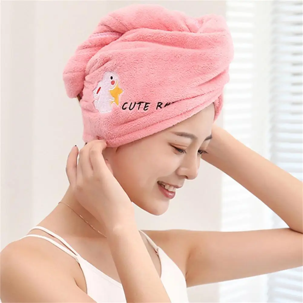 

Practical Soft Easy to Use Dry Hair Towel Reactive Dyeing Dry Hair Towel Non-slip for Bathroom