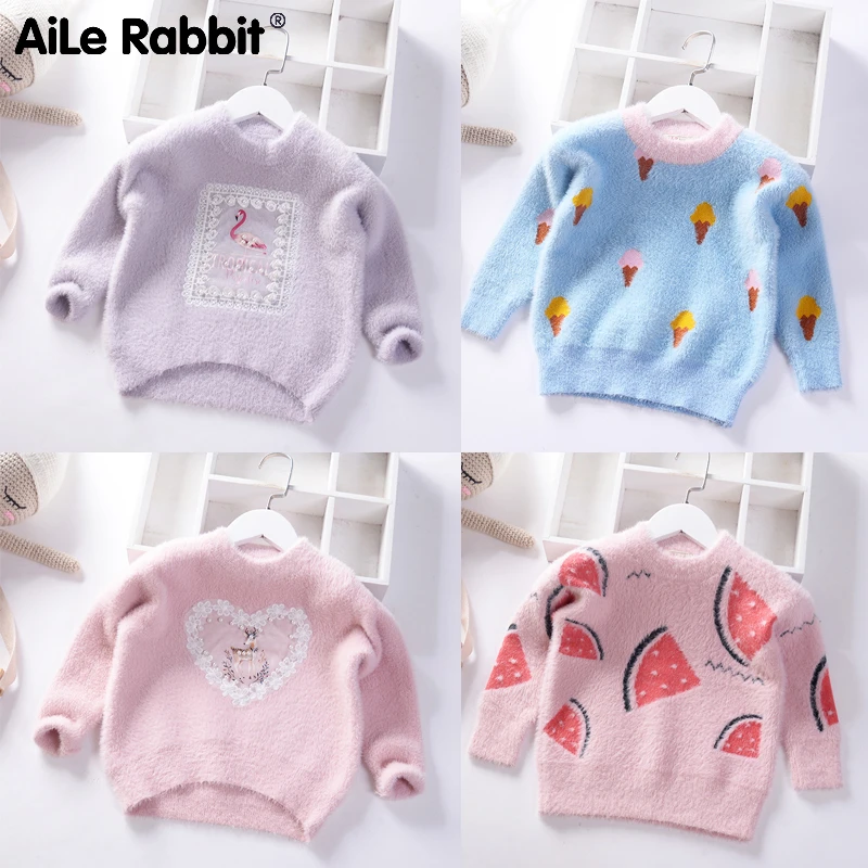 Новинка 2019 года сезон осень-зима детские свитера бархатный свитер для девочек